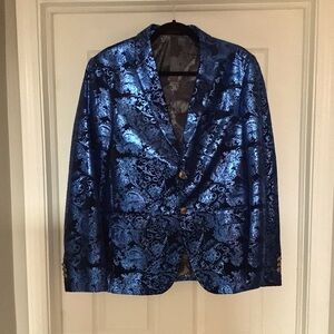 Blue velvet suit